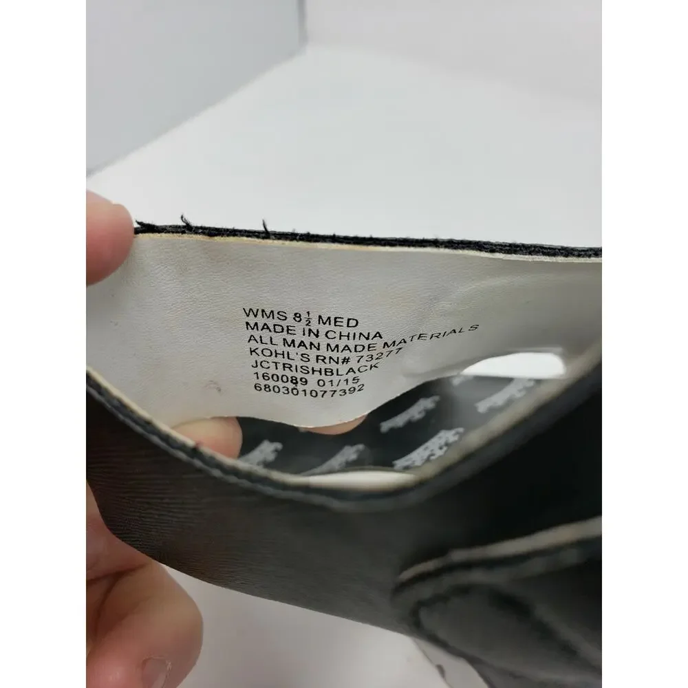 Juicy Couture‎ Trish Black & White Wedge Heels Women’s size 8